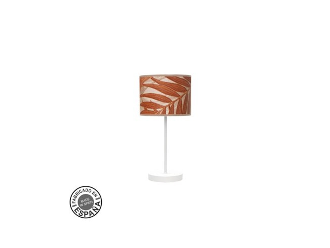 Moda Candeeiro De Mesa 1xe14 Branco/folha Caldera 42x17x17cm Fabrilamp
