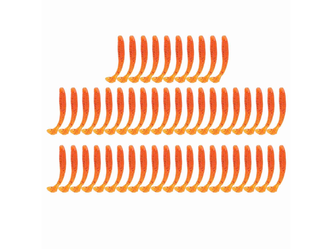 Isca de Pesca Soft T Tail Laranja 5cm 50pcs