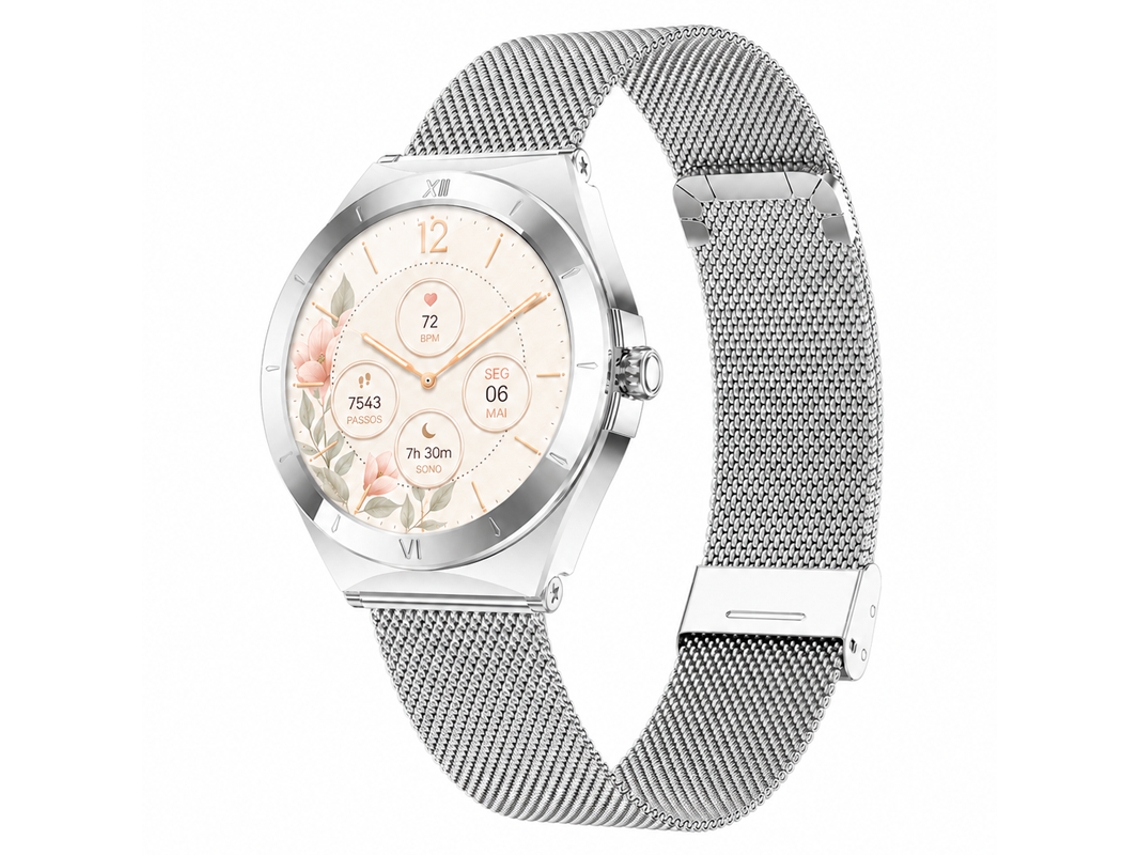 Smartwatch L03 (design Clássico E Fino - Amoled - Chamadas Bluetooth - Prateado)