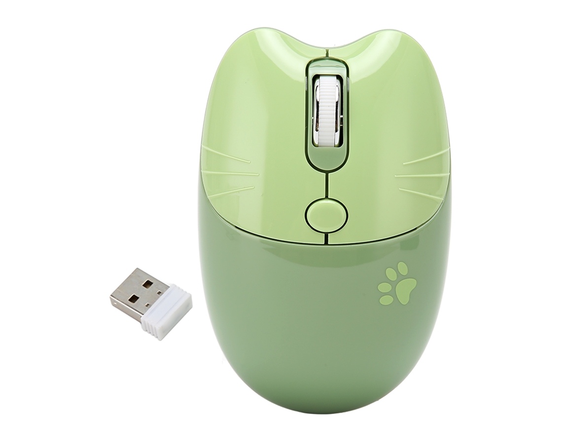 Ratón inalámbrico bt5.1 de 2,4 ghz con clic silencioso y dpi ajustable para oficina (green girl) | S/MARCA
