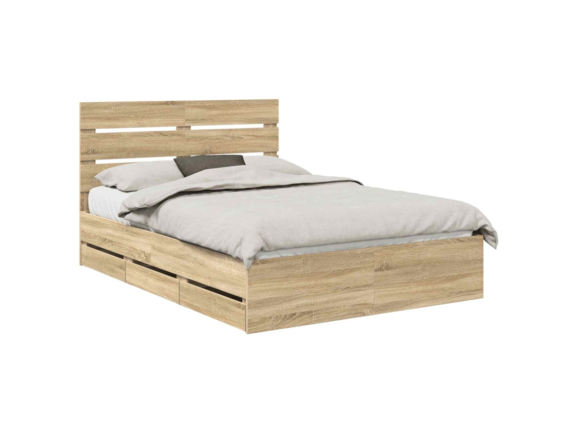 Estrutura de Cama com Gaveta MAISON EXCLUSIVE Carvalho Sonoma 150 X 200 cm