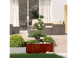 Vidaxl Floreira Enferrujada 100x100x40 Cm Aço Resistente