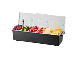Dispensador De Temperos Refrigerado Succebuy Com 6 Compartimentos E Tampa, 503x165x117 Mm