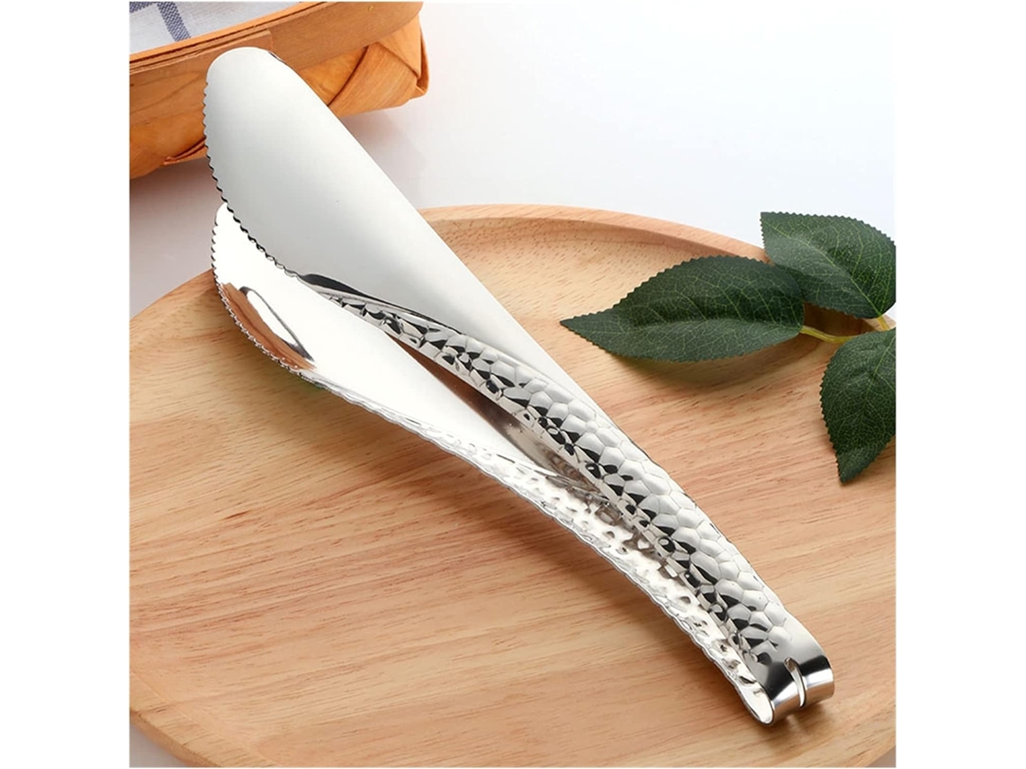 Conjunto De 2 Pinças Aço Inoxidável Para Pão Espaguete, Utensílio De Cozinha Para Grelhar Saladas Carnes Cor Prata