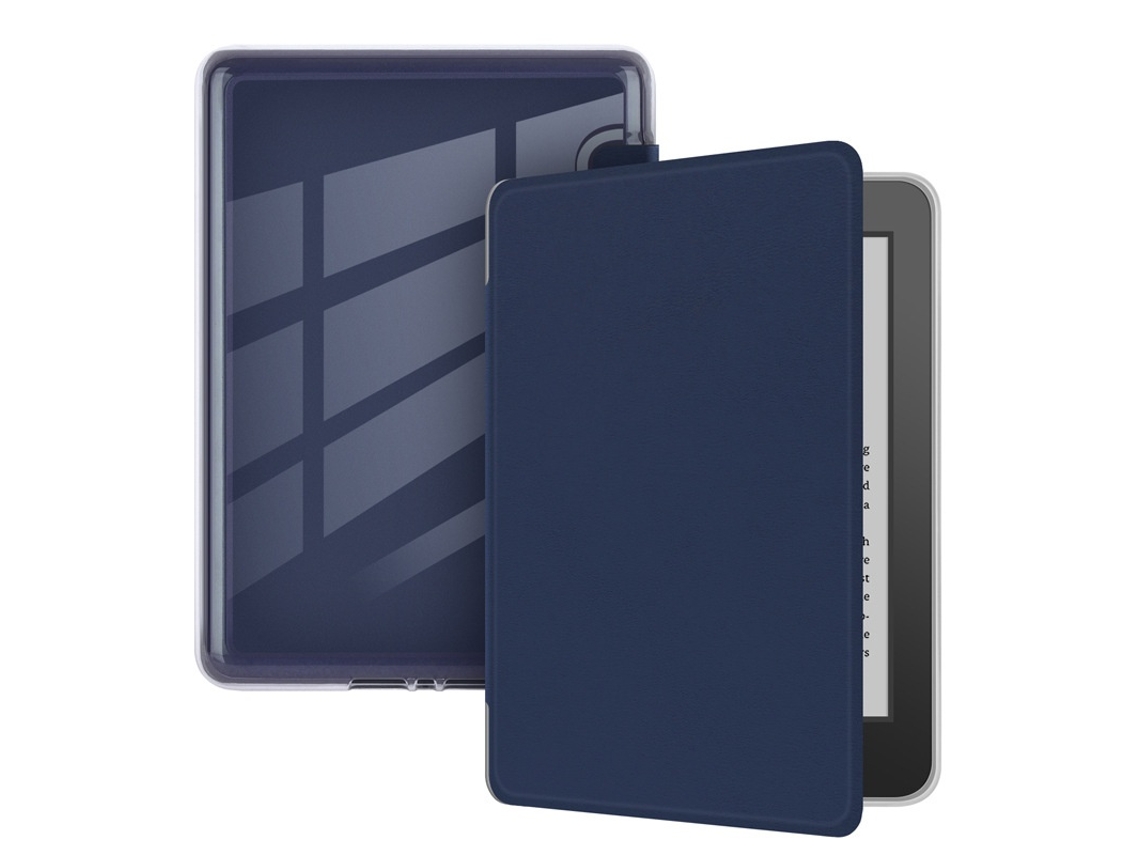 Capa Protetora Para E-reader Compatível Com Kindle (2024)/rs23cv 6 Em Pu, Azul Escuro Elysve