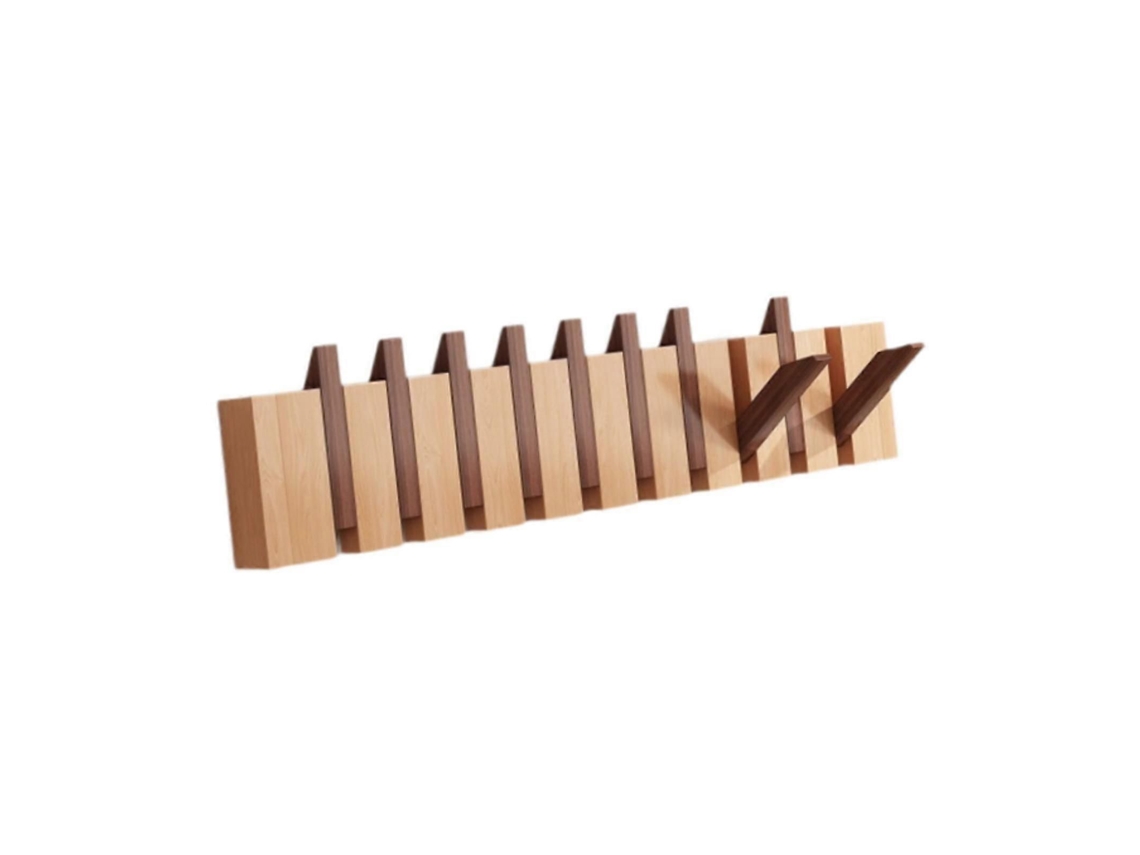 Cabide De Parede De Madeira Em Forma De Piano Com Ganchos Para Sala, Bolsas E 4 Chaves