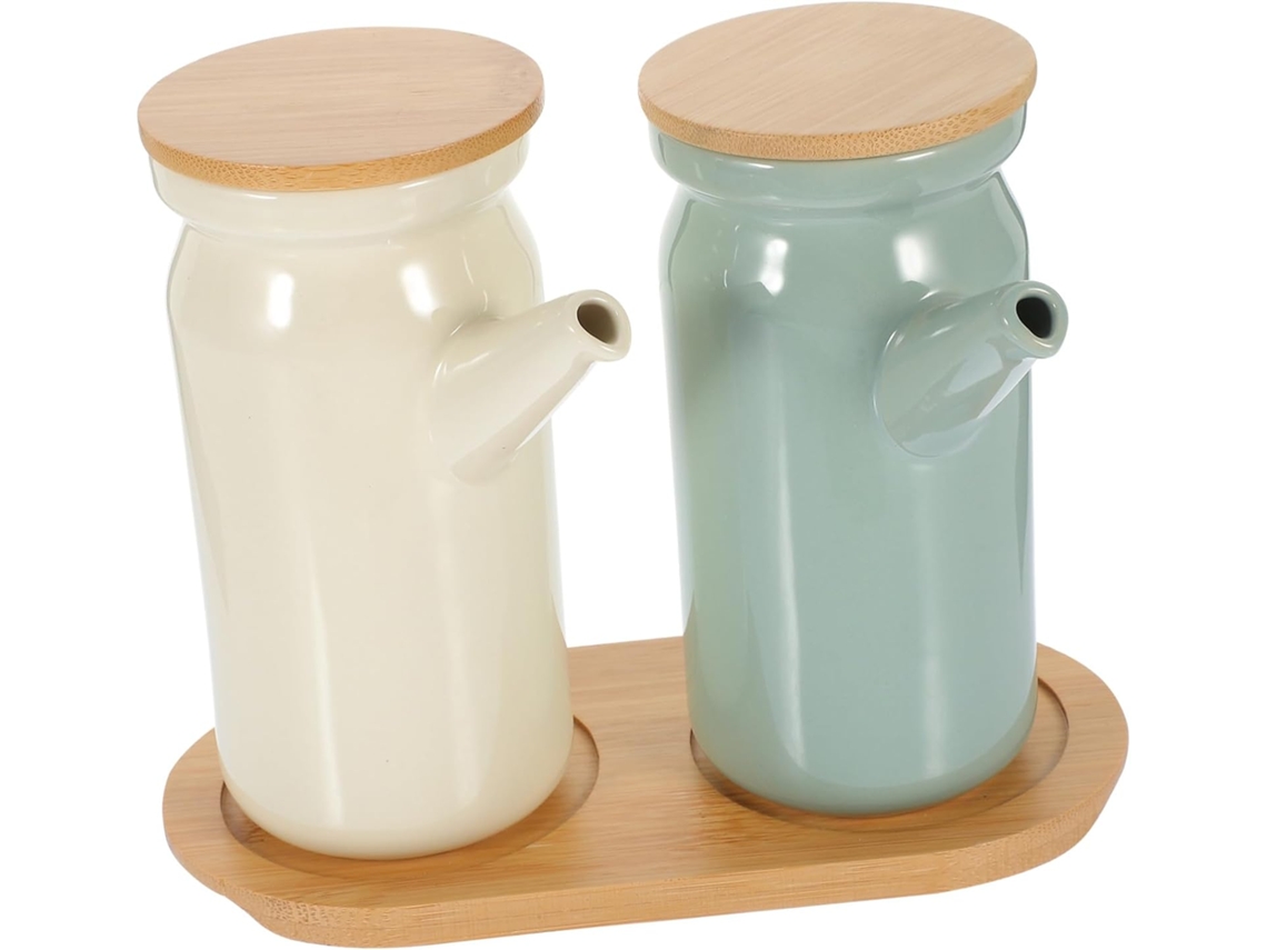 Conjunto De Condimentos Gatuida Com Base E Tigelas De Cerâmica.