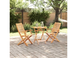 Vidaxl Conjunto Bistro Dobrável 3 Unid. Castanho