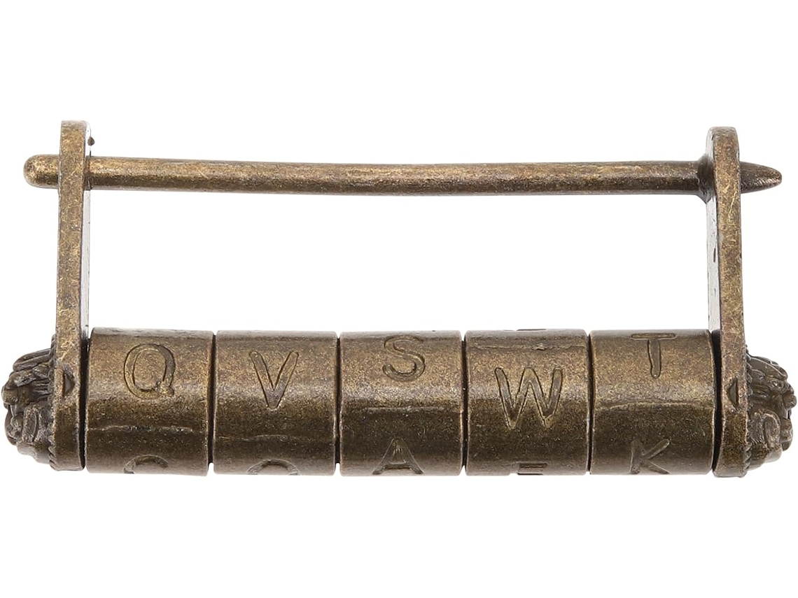Cadeado De Combinação Grande Vintage Alipis, Cadeado Antigo De Latão Entalhado Para Mala, Armário E Gaveta