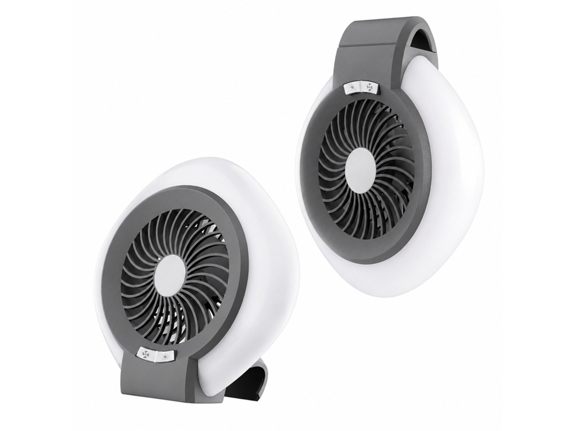 Ventilador Com Lanterna Led Bateria Para Barraca