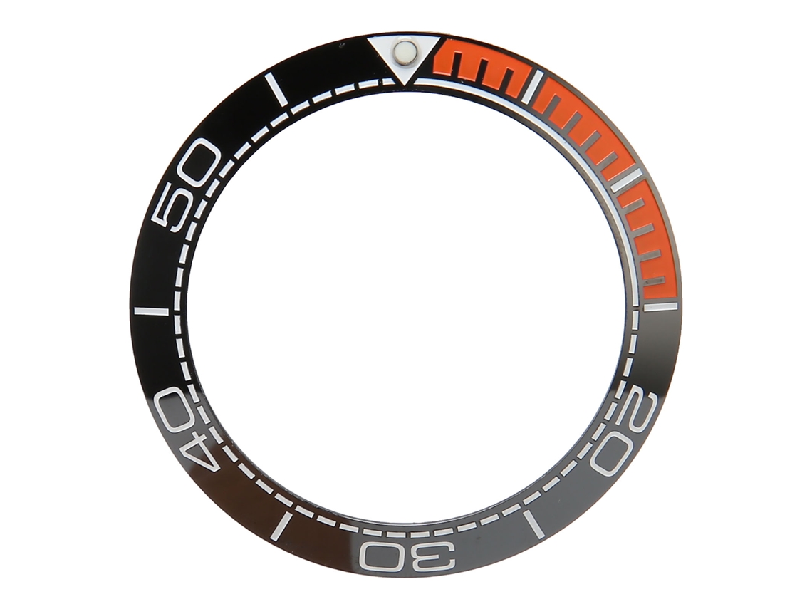 Anel De Bezel Cerâmica 41.5mm Para Relógio, Base Preta E Laranja