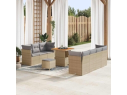 Vidaxl Conjunto De Sofá De Jardim Manual 10 Pcs Bege E Cinzento Claro