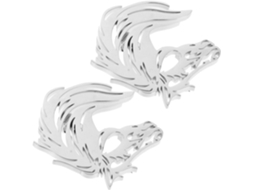 Conjunto De 2 Broches De Cavalo Com Cabeça Oca Em Aço Inoxidável Prateado, Design Exclusivo E Brilho Intenso.
