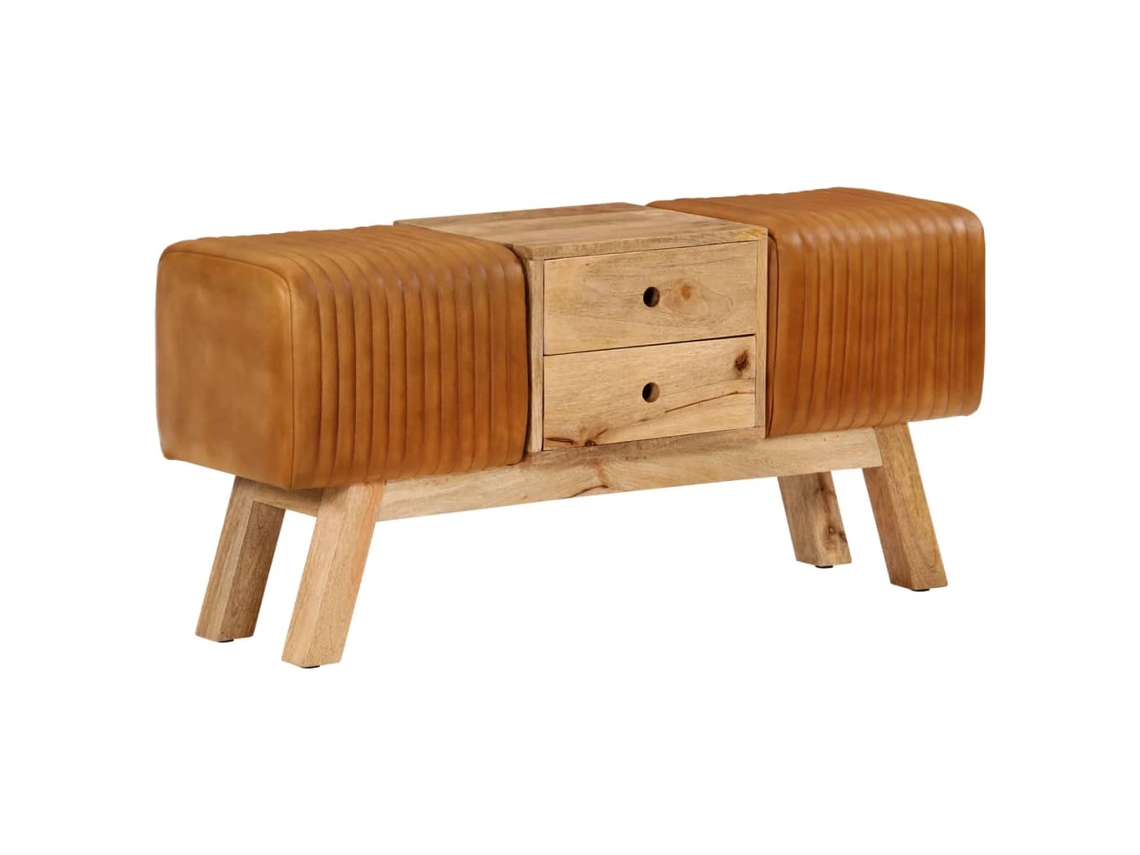 Bok Bench, Bok Benches Vidaxl Marrom Couro (107 Cm)