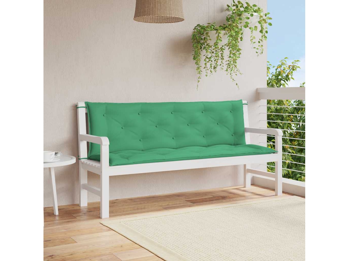 Vidaxl Almofadão P/ Banco Jardim 150x(50+50)x7cm Tecido Oxford Verde