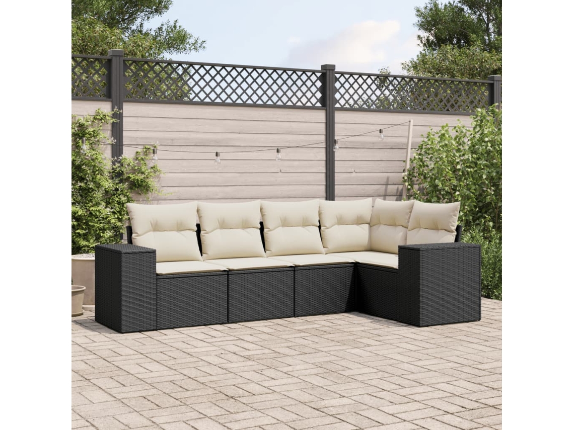 Conjunto de Sofás de Jardim HARLANV1 com Almofadões Madeira Abeto de Douglas