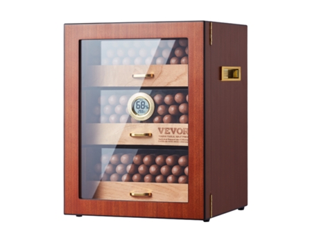 Humidificador de Charutos 150 Armário de Cedro Caixa de Charutos Higrômetro VEVOR