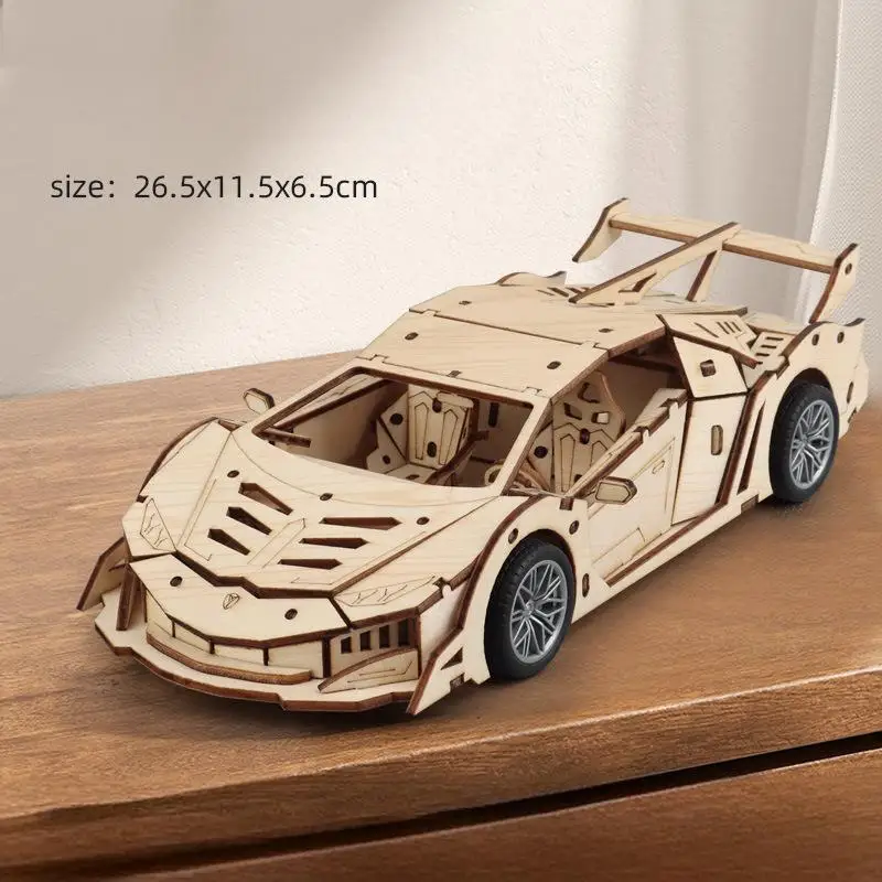 Modelo de Carro de Madeira 3d, Kit de Montagem Mecânica Faça Você Mesmo MDUG (estilo 5)