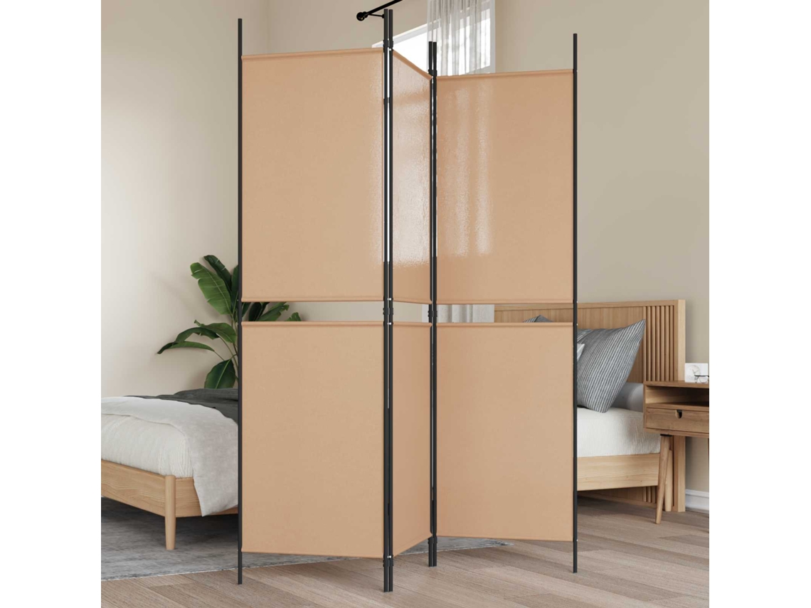Vidaxl Divisória De Ambiente De 3 Painéis Bege 150 X 180 Cm Tecido