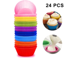 Forminhas De Silicone Reutilizáveis, 24 Unidades, Antiaderentes Para Bolos, Muffins, Doces E Bolinhas De Bolo