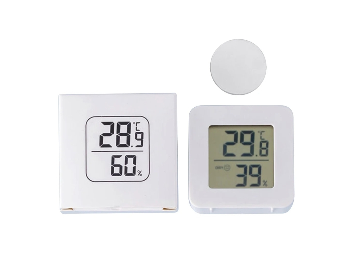 Termômetro E Higrômetro Digital Lcd Para Uso Interno, Em Mesa Ou Parede, Com Bateria Integrada.