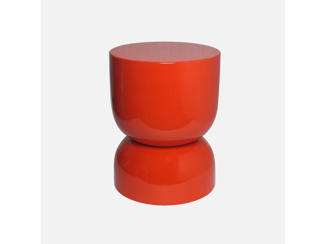 Mesa Lateral, Mesa De Sofá, Mesa De Cabeceira De Metal Efeito Brilhante Ø32 X H42cm, Laranja Sweeek