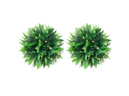 Vidaxl Bolas Artificiais De Buxo Com Luzes Led 2 Pcs Verde 30 Cm