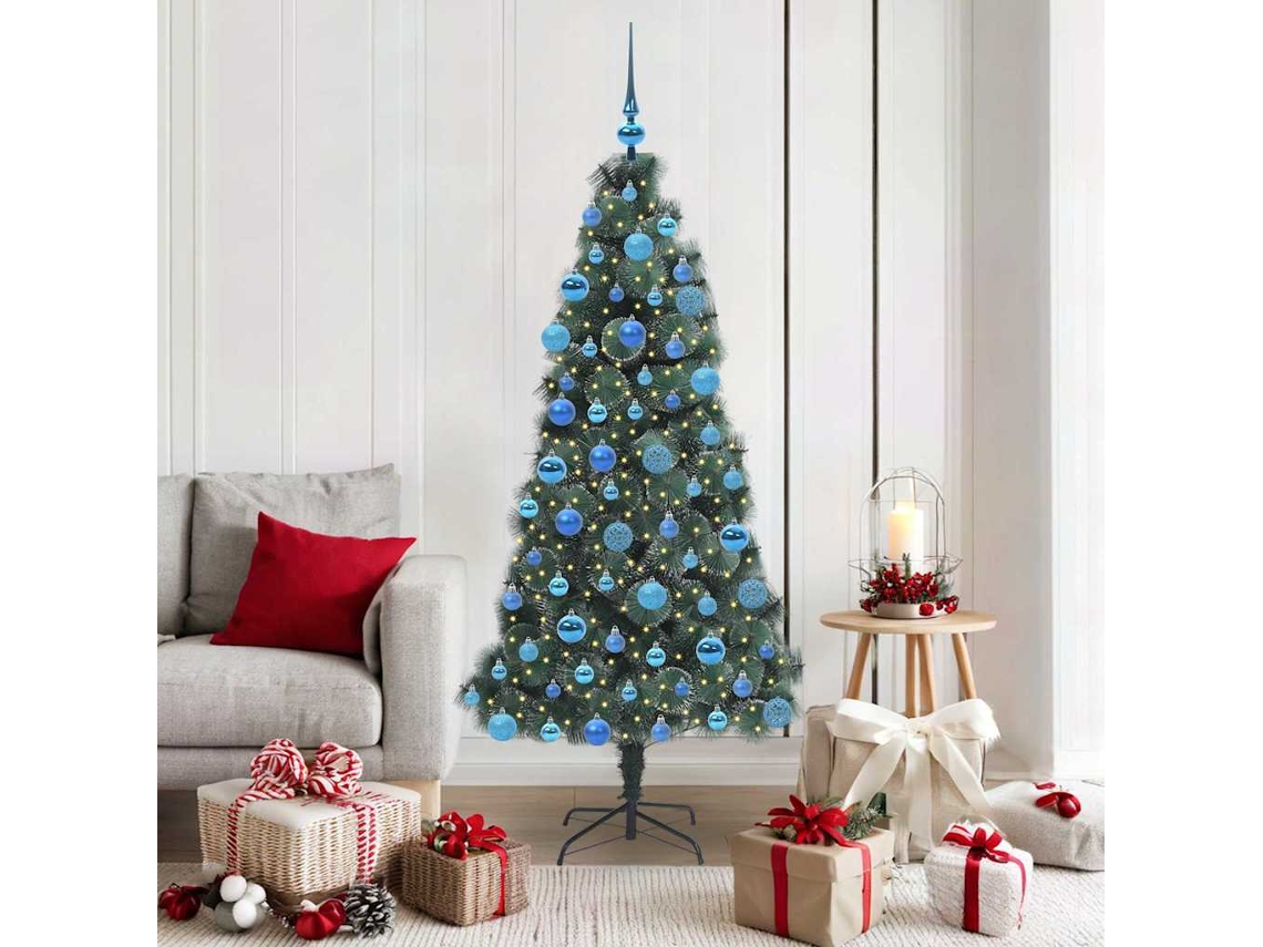Vidaxl Árvore de Natal Artificial Iluminada com Conjunto de Bolas Pet