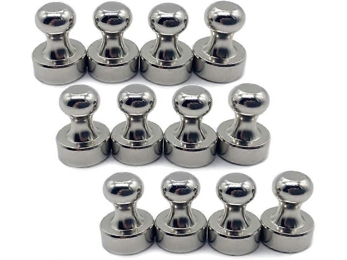 12 Peças Ímãs Neodímio Fortes, Mini Pinos Magnéticos Aço Para Geladeira, Quadro Branco
