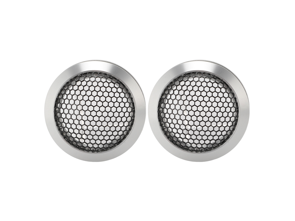 2pcs Capa de Alto falante de Carro Grade de Teto Metal Mesh Protector Redondo Od 64mm Prata