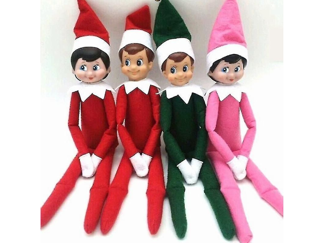 2026 boneca Elfa de Natal Presente para Crianças Pelúcia Decoração de Natal Vermelho Rosa 37 Cm
