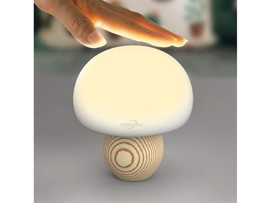 Luminária Noturna em Formato de Cogumelo, Lâmpada Led Charmosa, de Silicone, Recarregável Via Usb, com Sensor de Toque, Luz Ambiente BRILVIBERA