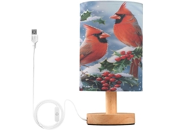 Luminária De Mesa Inverno Mnsruu Para Quarto E Sala Estar, Com Design De Galho Pinheiro E Portas Carregamento Usb