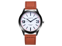 Reloj De Pulsera Para Hombre Analógico De Cuarzo Con Correa De Pu Estilo Casual Marrón Claro