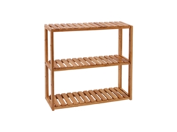 Estantería De Bambú 3 Niveles Ajustable Para Baño Y Cocina 60x54 Cm Calidad - Natural