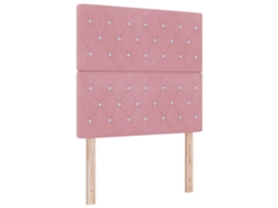 Cabeceira | Painel De Cama Rosa 100 Cm Veludo