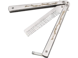 Pente Borboleta Dobrável De Aço Inoxidável Pente De Metal Balisong T Brilvibera