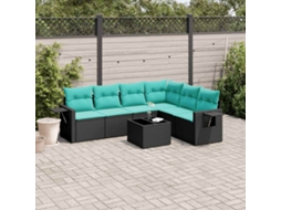 Conjunto de Jantar para Jardim com 7 Peças em Madeira de Acácia Maciça 150x200 cm VIDAXL