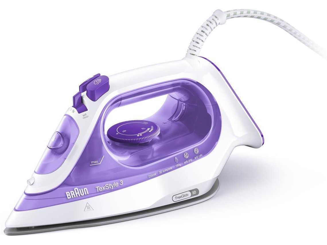 Ferro a Vapor BRAUN Texstyle 3 SI3042VI (Jato vapor: 160 g/min - Base: Super Cerâmica)