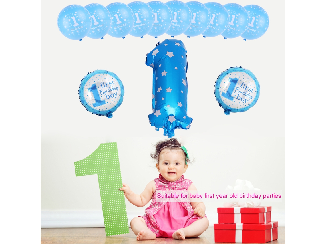 Conjunto De Balões Digitais (decoração De Primeiro Aniversário De Bebê De 16 Polegadas) Eoocoo