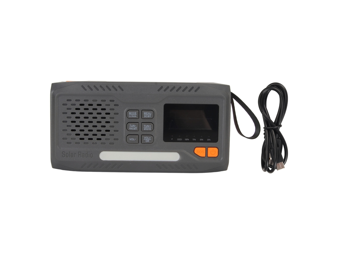 Radio de Emergencia Carga Solar Manivela Linterna SOS 3 W | S/MARCA
