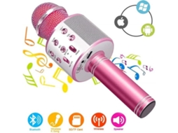 Máquina De Karaokê Sem Fio Bluetooth Infantil Rosa