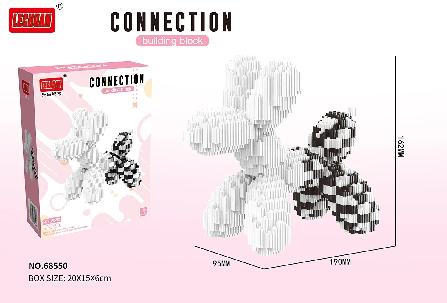 (1060 Peças) Quebra-cabeça De Blocos De Montar Mini Cachorro De Balão Colorido E Criativo - Brinquedo Educativo