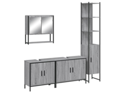 Bathroom Furniture Set, Bathroom Furniture Sets Vidaxl Cinzeto Madeira Processada (n/a)