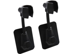 Suporte ajustável para chuveiro, 2 peças, vermelho, com base adesiva resistente e fácil de instalar.
