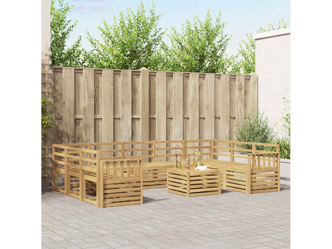 Vidaxl Conjunto De Sofás Para Exterior 10 Unid. Branco