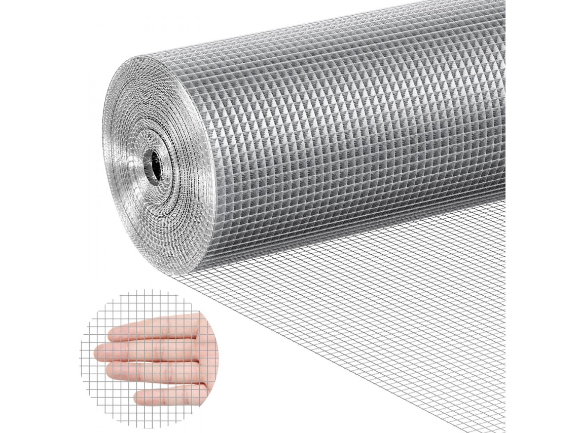 Rede Metálica Galvanizada 1220x15240 Mm, Malha De Arame 6,35 Mm E Grelha Zincada Para Proteção, Cercas E Horticultura Tekmaquinas