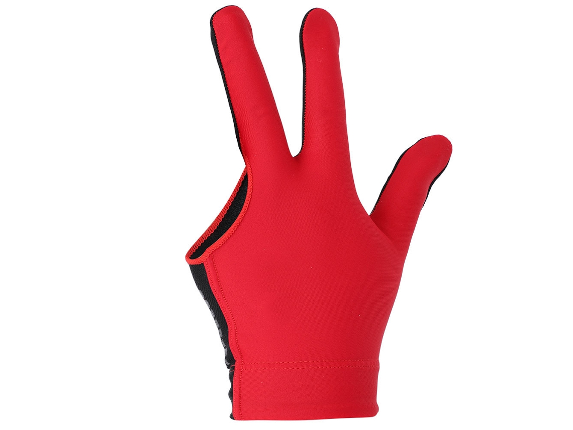 Urbannova-luvas De Sinuca Mão Esquerda 3 Dedos Vermelha Spandex