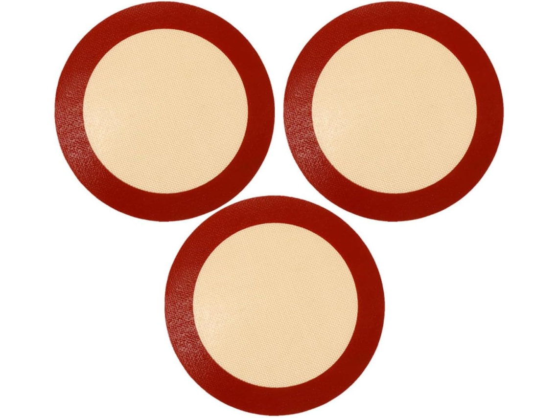Conjunto De 3 Tapetes De Silicone Antiaderentes Para Assar, Redondos, De 20 Cm (8 Polegadas), Próprios Para Alimentos