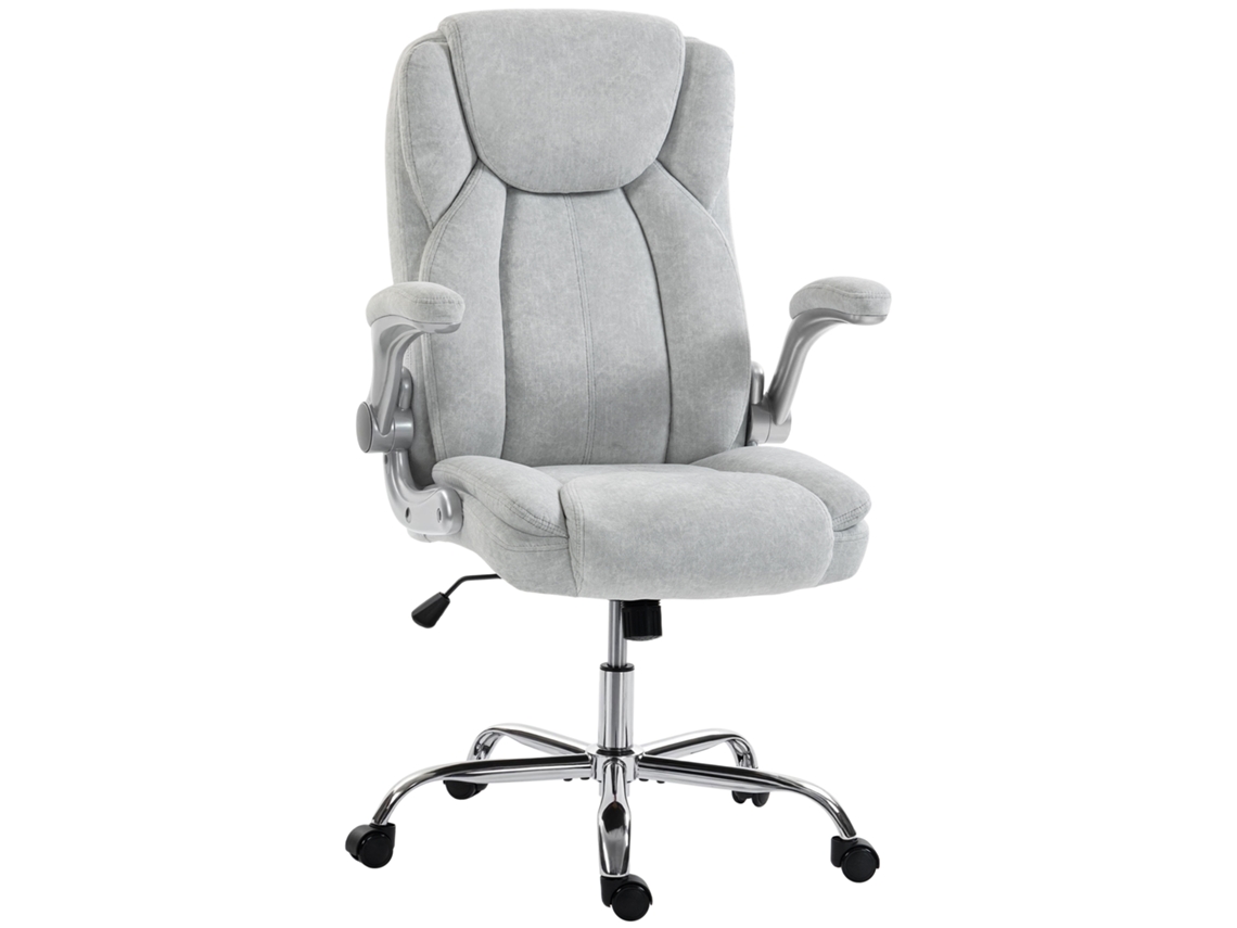 Cadeira de MARCA com encosto ergonômico de veludo branco creme com apoios de braço dobráveis